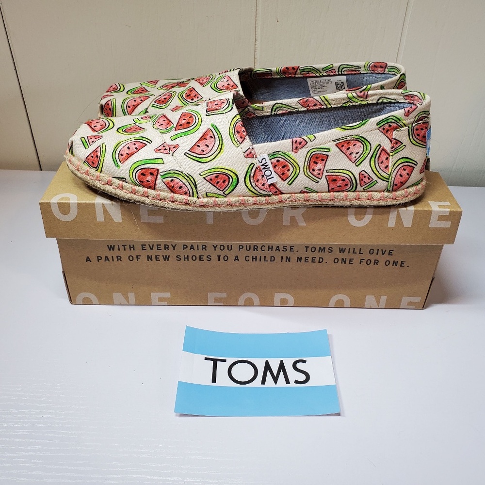 TOMS Classic Natural/Pink Watermelon Rope Sole Women’s Size 8.5 (US)